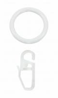 Кольцо D16 Ост с крючком, белый (уп.10шт) для карниза, РОССИЯ, код 03702260040, штрихкод 468055211053, артикул