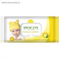 Влажные салфетки детские BioCos 100 шт/уп с клапаном, Россия, код 50101170011, штрихкод 463001440272