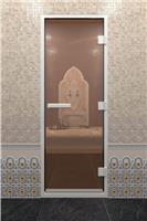 Дверь для турецкой бани DoorWood (Дорвуд) 60x200 Алюминиевый профиль Бронза