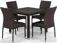 Комплект обеденной мебели Афина 4+1 T257A/YC379A-W53 Brown 4Pcs, иск.ротанг
