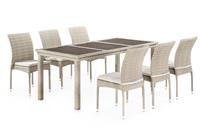 Комплект обеденной мебели Афина 6+1 T365/Y380C-W85 6PCS Latte
