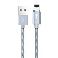 Кабель USB - Apple lightning Hoco U40A магнитный 100см 2A (metal grey) 92733