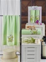 Комплект полотенец MERZUKA махр. в короб. (50x90/1)(70х140/1) 2 шт DREAMS FLOWER (фисташковый), Турция, код 01207050905, штрихкод 868107242255, артикул 10678