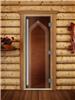 Дверь для сауны DoorWood (Дорвуд) 70x170 Престиж (с рисунком) Арка левая (бронза матовая)