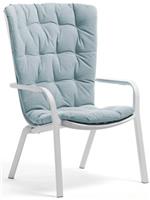 Стул (кресло) Nardi Folio с подушкой, белый/голубой