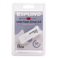 Флэш накопитель USB 8 Гб Exployd 620 (white) 222584
