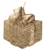 Новогоднее подвесное украшение Подарок в золоте из полипропилена / 0,2х8х8,5см арт.89102, КИТАЙ, код 75002092248, штрихкод 466011514813, артикул 89102