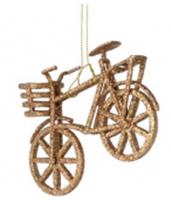 Новогоднее подвесное украшение Велосипед в золоте из полипропилена / 3x12,5x8,5см арт.89115, КИТАЙ, код 75002092257, штрихкод 466011514826, артикул 89115