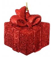 Новогоднее подвесное украшение Подарок в красном из полипропилена / 0,2х8х8,5см арт.89103, КИТАЙ, код 75002092249, штрихкод 466011514814, артикул 89103