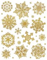 Новогоднее оконное украшение Золотые кристаллики из ПВХ пленки, / 30х38см арт.86055, КИТАЙ, код 75008020510, штрихкод 466011512132, артикул 86055
