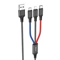Кабель USB - Multi connector Hoco X76 3in1 100см 2A (multicolor) 215921