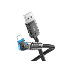 Кабель USB - Apple lightning Hoco U118 120см 2,4A (black) 221394