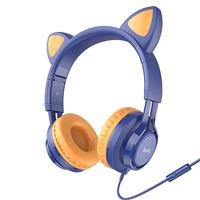 Проводные наушники полноразмерные Hoco Cat W36 (midnight blue) 214068