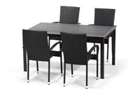 Комплект обеденной мебели Мебельторг Парис Люкс, стол + 4 стула, черный