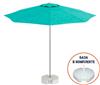 Зонт TheUmbrela Kiwi Clips&Base, цвет серебристый, бирюзовый (50-1011-25/TILT/S/2313+B)
