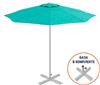 Зонт TheUmbrela Kiwi Clips&Base, цвет серебристый, бирюзовый (50-1011-25/TILT/S/2313+C)