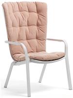 Стул (кресло) Nardi Folio с подушкой, белый/розовый