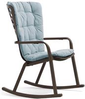 Кресло-качалка Nardi Folio с подушкой, табак/голубой