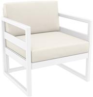 Стул (кресло) Siesta Contract Mykonos, с подушками, цвет белый/бежевый