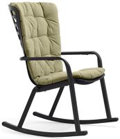 Кресло-качалка Nardi Folio с подушкой, антрацит/зеленый