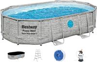 Каркасный бассейн Bestway Power Steel Swim Vista Series 56946 488x305x107см, серый, (комплект)