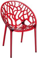 Стул (кресло) Siesta Crystal, прозрачное, цвет красный
