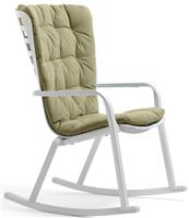 Кресло-качалка Nardi Folio с подушкой, белый/зеленый