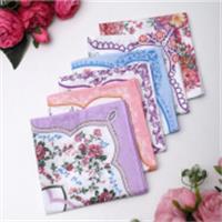 Платок носовой женский 28х28 см, 6шт, рис 21218-2, микс, ситец 100г/м, хл100%, РОССИЯ, код 0121101780, штрихкод 690010375877, артикул 10375877