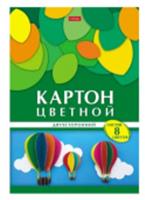 Набор картона цветного Мелованный Двухсторонний 8л 8 цв. А4ф в папке Геометрия цвета Воздудшый шар 8Кц4_25052, Россия, код 56023010012, штрихкод 460678239865, артикул 68655