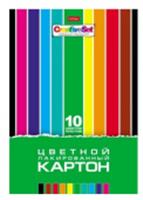 Набор картона цветного Лакированный 10л 10 цв. А4ф в папке Creative Set, Россия, код 56023030044, штрихкод 460678239863, артикул 68652 10Кц4л_05930