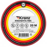 Изолента ПВХ 15мм/20м/0,13мм красная KRANZ, Китай, код 0580100027, штрихкод 460100422541, артикул KR-09-2604