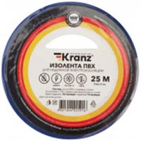 Изолента ПВХ 19мм/25м/0,13мм синяя KRANZ, Китай, код 0580100032, штрихкод 460100422591, артикул KR-09-2205