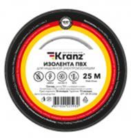 Изолента ПВХ 19мм/25м/0,13мм черная KRANZ, КИТАЙ, код 0580100033, штрихкод 460100422593, артикул KR-09-2206