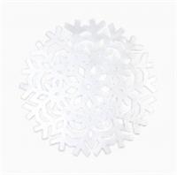 Салфетка новогодняя сервировочная Доляна Снежинка, цвет серебро, d 38 см, КИТАЙ, код 01210060082, штрихкод 690009689119, артикул 9689119