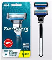 Бритвенный Станок Toptech toptech razor 3 (бритва 1шт + 2 сменные кассеты)