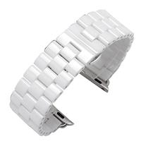 Ремешок - ApW Apple Watch 38/40/41 mm керамический раскладывающаяся застежка (003) (white) 95932