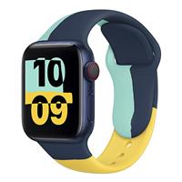 Ремешок - ApW Apple Watch 38/40/41 mm силикон на кнопке (006) (blue/yellow) 129920