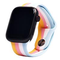Ремешок - ApW Apple Watch 42/44/45/49 mm силикон на кнопке (002) (multicolor) 129777