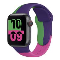 Ремешок - ApW Apple Watch 42/44/45/49 mm силикон на кнопке (008) (multicolor) 129908