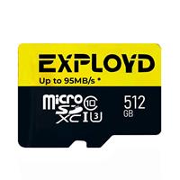 Карта флэш-памяти MicroSD 512 Гб Exployd без SD адаптер Premium UHS-I U3 (95 Mb/s) 233750