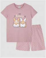 Пижама для девочки (футболка+шорты) пыльная роза 146-76, Узбекистан, код 72003101780, штрихкод 461032347159 