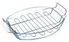 Блюдо Pyrex жаропрочное овальное 39х27см 412U решетка (4)