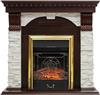 Электрокамин Royal Flame Majestic FX Brass + Dublin угл сланец белый, темный дуб