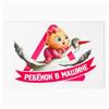 Наклейка на авто Ребенок в машине, 23х16 см (№7359987)