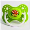 Соска - пустышка ортодонтическая, силикон, «Грибочек», с колпачком, +0мес., цвет зеленый (№2300154)