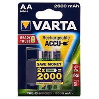 Аккумулятор AA Varta R6 Ni-MH (2600 mAh) (2-BL) (10/100) Pre-Ch .. 77132