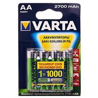 Аккумулятор AA Varta R6 Ni-MH (2700 mAh) (4-BL) (рус) (10/100) .. 77127
