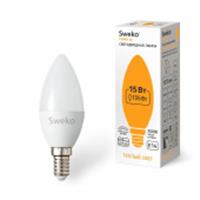 Лампа 15W 42LED-C35-15W-230-3000K-E14, КИТАЙ, код 05103030069, штрихкод 468000638825, артикул 38825