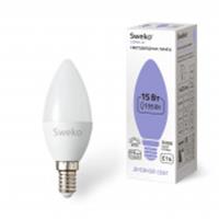 Лампа 15W 42LED-C35-15W-230-6500K-E14, КИТАЙ, код 05103030071, штрихкод 468000638829, артикул 38829