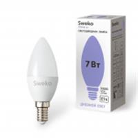 Лампа 7W Светодиодная Sweko 42 серия 42LED-C35-7W-230-6500K-E14, КИТАЙ, код 05103030083, штрихкод 468000638553, артикул 38553